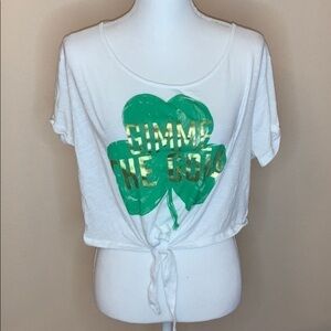 VS pink gimme the gold front knot top